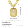 Alloy Hip Hop Exaggerated Geometric Diamond Military Pendant Cuban Chain Necklace For Men
