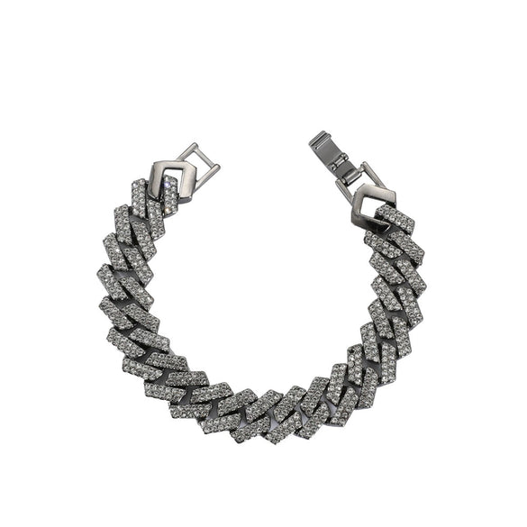 Alloy Hip Hop Geometric Diamond Cuban Bracelet Unisex Jewelry