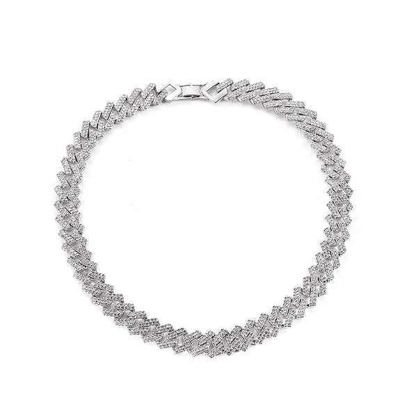 Alloy Hip Hop Geometric Diamond Cuban Bracelet Unisex Jewelry