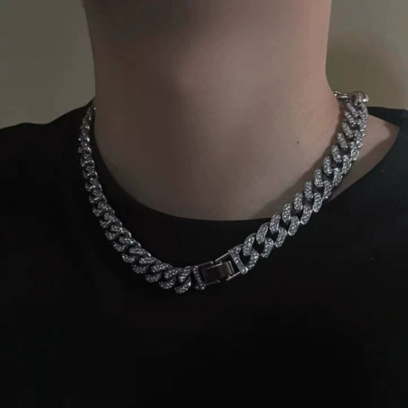 Alloy Hip Hop Geometric Diamond Cuban Bracelet Unisex Jewelry