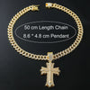 Alloy Hip Hop Geometric Diamond Cuban Chain Cross Necklace For Men And Women