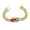 Alloy Hip Hop Geometric Diamondencrusted Religious Madonna Statue Electroplated Bracelet Unisex