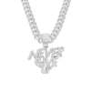 Alloy Hip Hop Letter Rhinestone Diamond Cuban Chain Pendant Necklace
