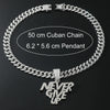 Alloy Hip Hop Letter Rhinestone Diamond Cuban Chain Pendant Necklace