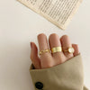 Alloy Hip Hop Retro Style Geometric C Ring 3Piece Set With Electroplating