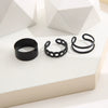 Alloy Hip Hop Retro Style Geometric C Ring 3Piece Set With Electroplating