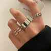 Alloy Hip Hop Retro Style Geometric C Ring 3Piece Set With Electroplating