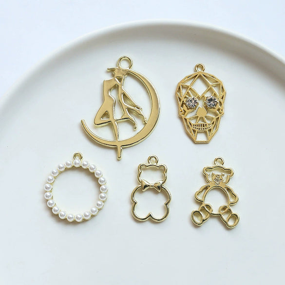 Alloy Hip Hop Style Beauty Girl Warrior Skull Teddy Bear Pendant Jewelry Earrings Necklace Accessories Silver Plated Gold Plated Handmade