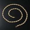 Alloy Hip Hop Style Flowershaped Geometric Tennis Chain Diamond Necklace Jewelry