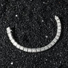 Alloy Hip Hop Style Geometric Square Diamond Stitching Cuban Chain Necklace Unisex