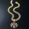 Alloy Hiphop Animals Zodiac Spider Pendant Necklace With Diamond Cuban Chain For Men