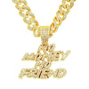 Alloy Hiphop Diamond Letter Pendant Necklace With Cuban Chain For Men