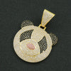 Alloy Hiphop Exaggerated Threedimensional Diamond Panda Pendant Cuban Necklace