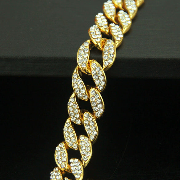 Alloy Hiphop Geometric Diamond Men's Bracelet Jewelry