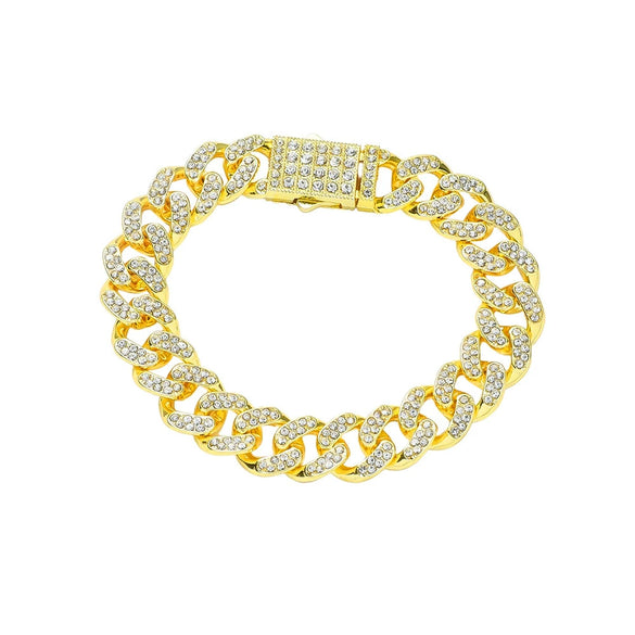 Alloy Hiphop Geometric Diamond Men's Cuban Chain Necklace