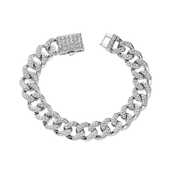 Alloy Hiphop Geometric Diamond Men's Cuban Chain Necklace