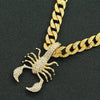 Alloy Hiphop Geometric Diamond Scorpion Pendant Cuban Chain Necklace