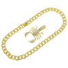 Alloy Hiphop Geometric Diamond Scorpion Pendant Cuban Chain Necklace