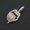Alloy Hiphop Geometric Diamond Threedimensional Dollar Tongue Pendant Cuban Chain Necklace