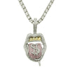 Alloy Hiphop Geometric Diamond Threedimensional Dollar Tongue Pendant Cuban Chain Necklace
