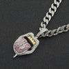 Alloy Hiphop Geometric Diamond Threedimensional Dollar Tongue Pendant Cuban Chain Necklace