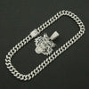 Alloy Hiphop Geometric Diamond Tiger Head Pendant Cuban Chain Men's Necklace