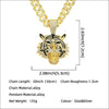Alloy Hiphop Geometric Diamond Tiger Head Pendant Cuban Chain Men's Necklace