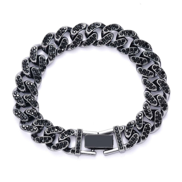 Alloy Hiphop Men's Cuban Chain Diamond Necklace