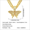 Alloy Hiphop Punk Style Threedimensional Butterfly Pendant With Diamond And Cuban Chain Accessories