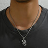 Alloy Hiphop Scorpion Zodiac Animals Pendant Necklace With Square Pearl Chain Electroplated Jewelry Unisex
