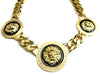 Alloy Hiphop Style Animals Zodiac Fuel Injection Lion Head Pendant Necklace With Snake Bone Chain
