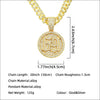 Alloy Hiphop Style Digital Round Pendant Cuban Chain Necklace With Diamond And Letters Numbers Text Design