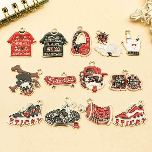 Alloy Hiphop Style Dripping Oil Totem Pendant Key Chain Bag Accessories
