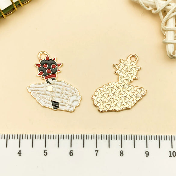 Alloy Hiphop Style Dripping Oil Totem Pendant Key Chain Bag Accessories