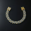 Alloy Hiphop Style Geometric Diamond Cuban Chain Bracelet For Men And Women