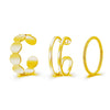 Alloy Hiphop Vintage Opening Finger Ring Threepiece Set With Electroplating