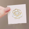 Alloy Hollow Camellia Animal Shaped Pearl Brooch With Electroplating Natural Style Fashion Accessory For Women