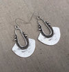 Alloy Hollow Fan Shaped Geometric Pendant Earrings For Women Electroplated Retro Fashion Accessories