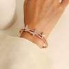 Alloy Hollow Love Geometric Electroplated Bracelet Fashion Temperament Watch Accessories