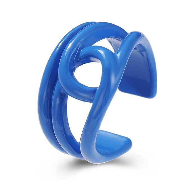 Alloy Hollow Open Ring With Baking Paint And Letters Numbers Text Pattern For Unisex In Retro Style