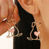 Alloy Hollow Puppy Pendant Earrings For Women Electroplated Animal Style