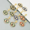 Alloy Hollow Round Turkish Eye Diamond Earrings For Women Retro Fashion Jewelry