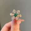 Alloy Hollowout Flower Brooch For Women With Electroplating Treatment