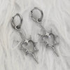 Alloy Hollowout Thorns Peach Heart Geometric Electroplated Unisex Earrings