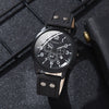 Alloy Imitation Leather Ordinary Glass Mirror Round Dial Men's Leisure Quartz Watch Set