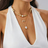 Alloy Imitation Pearl Beaded Niche Style Animal And Geometric Pattern Electroplated Starfish Clavicle Necklace For Women