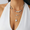 Alloy Imitation Pearl Beaded Niche Style Animal And Geometric Pattern Electroplated Starfish Clavicle Necklace For Women