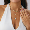 Alloy Imitation Pearl Beaded Niche Style Animal And Geometric Pattern Electroplated Starfish Clavicle Necklace For Women