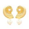 Alloy Imitation Pearl Conch Earrings Women's Geometric Style Electroplated Jewelry