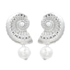 Alloy Imitation Pearl Conch Earrings Women's Geometric Style Electroplated Jewelry